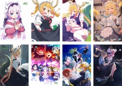 8PCS/SET 42*29CM Miss Kobayashi's Dragon Maid Cartoon Anime Paper Poster