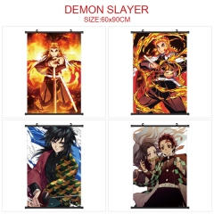 6 Styles 60*90CM Demon Slayer: Kimetsu no Yaiba Wall Scroll Cartoon Pattern Decoration Anime Wallscroll