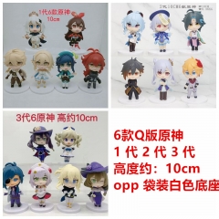 3 Styles 10CM 6PCS/SET Genshin Impact Cartoon Character Anime PVC Figure Set Toy