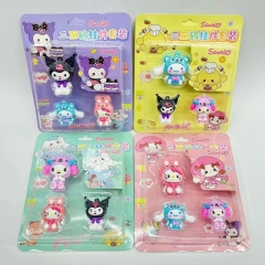 16PCS/SET Sanrio Kuromi Cinnamoroll Cartoon Pattern Anime Keychain Pendant