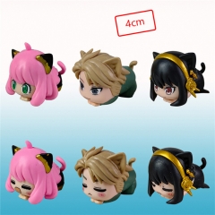 6PCS/SET 4CM SPY X FAMILY Cos Cat Anime PVC Figure