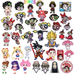 39PCS/SET One Piece/Sailor Moon Cartoon Anime Cloth Patch