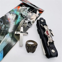 Tokyo Ghoul Cartoon Anime Keychain+Ring+Bracelet Set