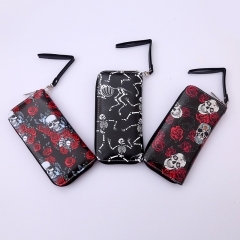 3 Styles Human Skeleton Wallets PU Purse Long Anime Wallet