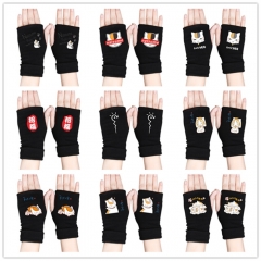 15 Styles Natsume Yuujinchou Anime Half Finger Gloves Winter Gloves