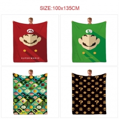 4 Styles 100*135CM Super Mario Bro Cartoon Color Printing Cosplay Anime Blanket