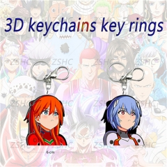 EVA/Neon Genesis Evangelion Cartoon Pattern 3D Motion Anime Keychain