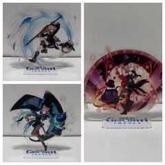 3 Styles Genshin Impact Cartoon Acrylic Collection Anime Standing Plates