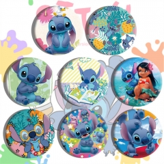 8PCS/SET Lilo & Stitch Anime Alloy Badge Brooch