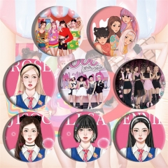 2 Styles 8PCS/SET K-POP BLACKPINK Anime Alloy Badge Brooch