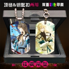 2 Styles Honkai: Star Rail Luocha Stainless Steel Two Sides Dog Tag Anime Necklace