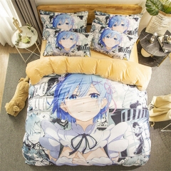 3 Size Re:Life in a Different World from Zero  Cartoon Printing Anime Anime Pattern Bedding Set ( Pillow Case + Quilt Cover + Bed Sheet )