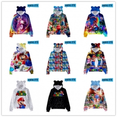 18 Styles Super Mario Bro Cartoon Anime Hooded Hoodie