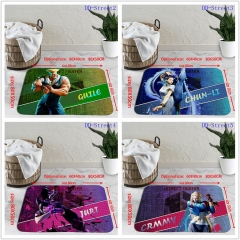 5 Styles Street Fighter 6 Cartoon Pattern Anime Crystal Velvet Floor Mat