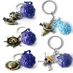 5 Styles One Piece Devil Fruit Cartoon Anime Alloy Keychain