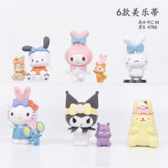 6PCS/SET 4-9CM My Melody Cartoon Anime PVC Figure Toy