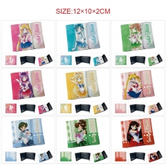 15 Styles Pretty Soldier Sailor Moon PU Short Hidden Snap Button Purse Anime Wallet