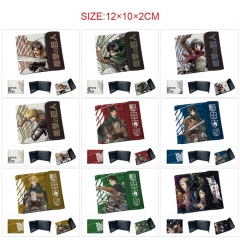 10 Styles Attack on Titan PU Short Hidden Snap Button Purse Anime Wallet