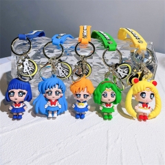 6 Styles Pretty Soldier Sailor Moon Anime Figure Keychain