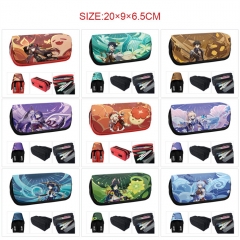 9 Styles Genshin Impact Cartoon Pattern Pencil Case Anime Pencil Bag