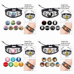 (Replaceable Pattern)7 Styles K-POP BTS Bulletproof Boy Scouts Cartoon Anime Bracelet Wristband