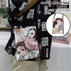 (21.5*15.5cm) Demon Slayer: Kimetsu no Yaiba Cartoon Pattern Anime Phone Bag