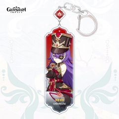 2 Styles Genshin Impact Cartoon Acrylic Anime Keychain