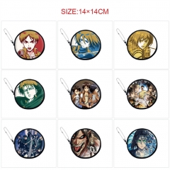 10 Styles Attack on Titan/Shingeki No Kyojin PU Round Cartoon Pattern Anime Coin Purse