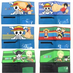 6 Styles One Piece Cartoon Coin Purse Short PVC Anime Wallet