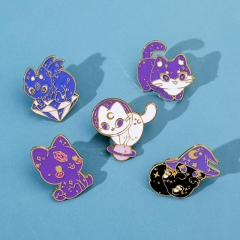 5 Styles Animal cat Anime Alloy Pin Brooch