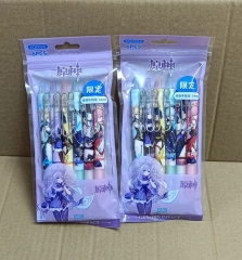 6PCS/SET Genshin Impact Cartoon Pattern Anime Pen