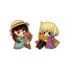 2PCS/SET Howl's Moving Castle Cartoon Alloy Pin Anime Brooch