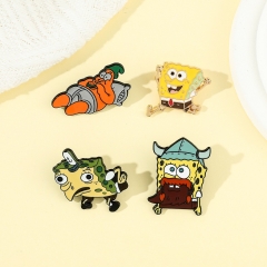 8 Styles SpongeBob SquarePants Cartoon Pin Anime Alloy Brooch