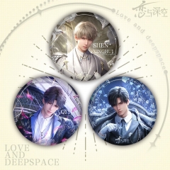 75mm 10 Styles Love and deepspace Cartoon Anime Tinplate Pin Brooch