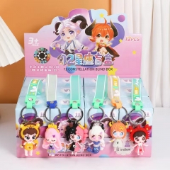 12 PCS/SET The 12 Signs of the zodiac Surprise Blind Box Cartoon Anime PVC Figures Keychain