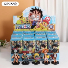 12PCS/SET 2 Styles One Piece Surprise Blind Box Cartoon Anime PVC Figure