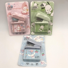 24PCS/SET Sanrio Kuromi Cinnamoroll Hello Kitty Cartoon Anime Stapler