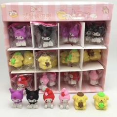 36PCS/SET Sanrio Kuromi My Melody Cinnamoroll Cartoon Anime Eraser