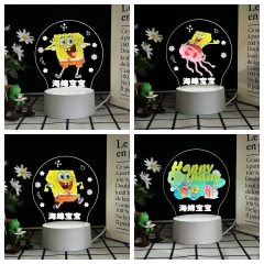 7 Styles SpongeBob SquarePants Cartoon 3D Anime Nightlight(16 Colors Remote Control)