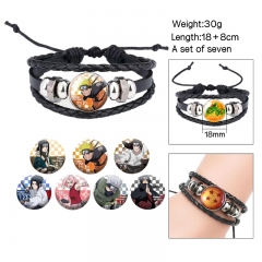 2 Styles (Replaceable Pattern) Naruto Cartoon Anime Bracelet Wristband