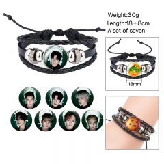 3 Styles (Replaceable Pattern) K-POP Stray Kids Cartoon Anime Bracelet Wristband