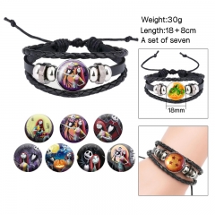 2 Styles (Replaceable Pattern) The Nightmare Before Christmas Cartoon Anime Bracelet Wristband