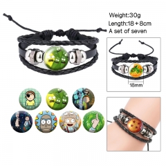 2 Styles (Replaceable Pattern) Rick and Morty Cartoon Anime Bracelet Wristband