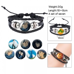 3 Styles (Replaceable Pattern) Howl's Moving Castle Cartoon Anime Bracelet Wristband