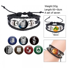 3 Styles (Replaceable Pattern) Attack on Titan/Shingeki No Kyojin Cartoon Anime Bracelet Wristband