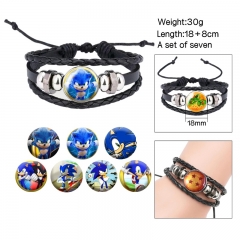 2 Styles (Replaceable Pattern) Sonic the Hedgehog Cartoon Anime Bracelet Wristband