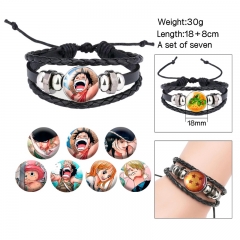 2 Styles (Replaceable Pattern) One Piece Cartoon Anime Bracelet Wristband