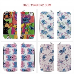 6 Styles Lilo & Stitch Cartoon Zipper PU Anime Long Wallet Purse