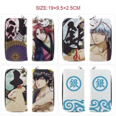 7 Styles Gintama Cartoon Zipper PU Anime Long Wallet Purse