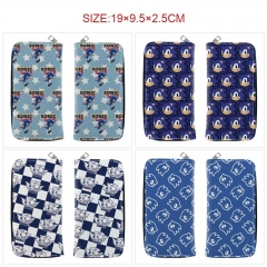 6 Styles Sonic the Hedgehog Cartoon Zipper PU Anime Long Wallet Purse